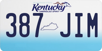 KY license plate 387JIM