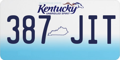 KY license plate 387JIT