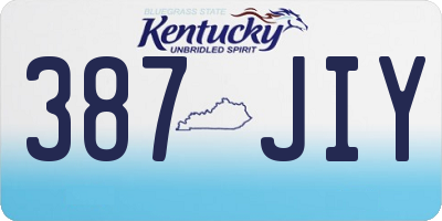KY license plate 387JIY