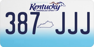 KY license plate 387JJJ