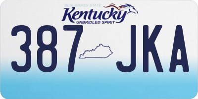 KY license plate 387JKA