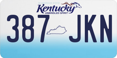 KY license plate 387JKN