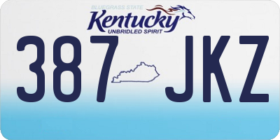 KY license plate 387JKZ