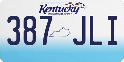 KY license plate 387JLI