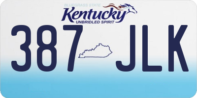 KY license plate 387JLK