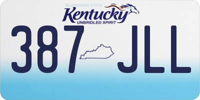 KY license plate 387JLL