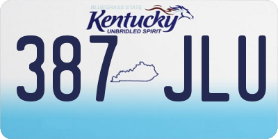 KY license plate 387JLU