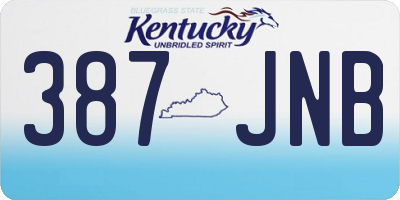 KY license plate 387JNB