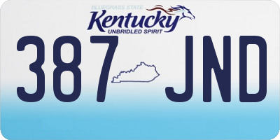 KY license plate 387JND