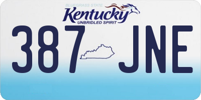KY license plate 387JNE