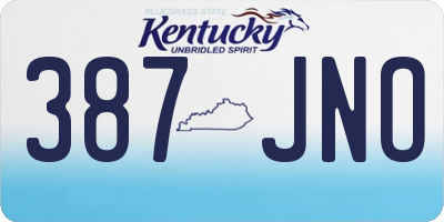 KY license plate 387JNO