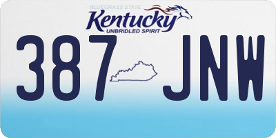 KY license plate 387JNW