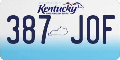KY license plate 387JOF