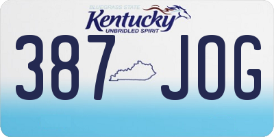 KY license plate 387JOG