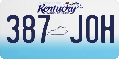 KY license plate 387JOH