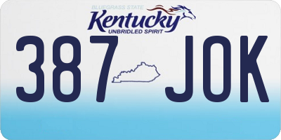 KY license plate 387JOK
