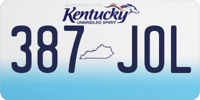 KY license plate 387JOL