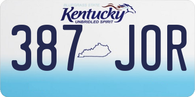 KY license plate 387JOR