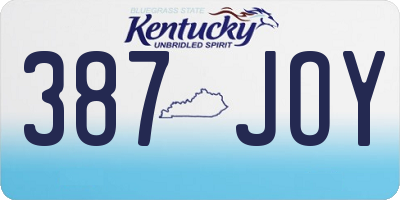 KY license plate 387JOY