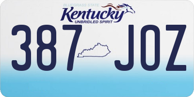KY license plate 387JOZ