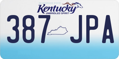 KY license plate 387JPA
