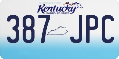 KY license plate 387JPC