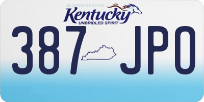 KY license plate 387JPO