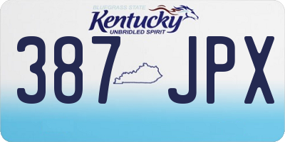 KY license plate 387JPX