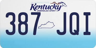 KY license plate 387JQI