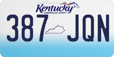 KY license plate 387JQN