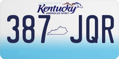 KY license plate 387JQR