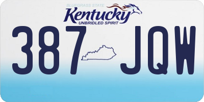 KY license plate 387JQW