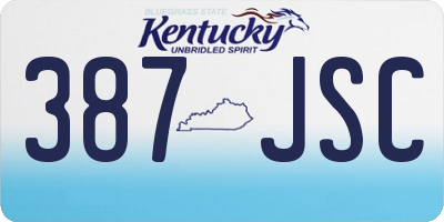 KY license plate 387JSC