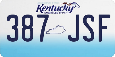 KY license plate 387JSF
