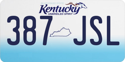 KY license plate 387JSL