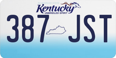 KY license plate 387JST