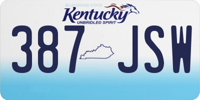 KY license plate 387JSW