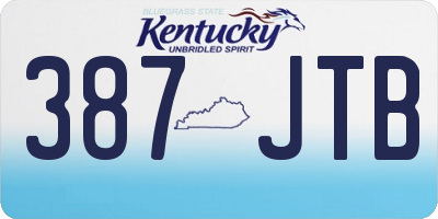 KY license plate 387JTB