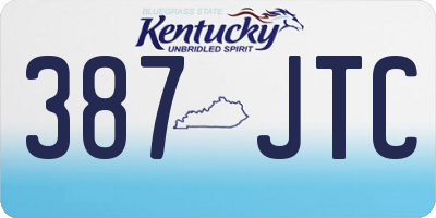 KY license plate 387JTC