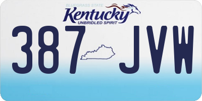 KY license plate 387JVW