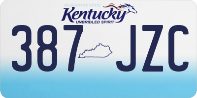 KY license plate 387JZC