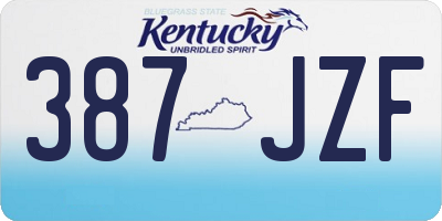 KY license plate 387JZF