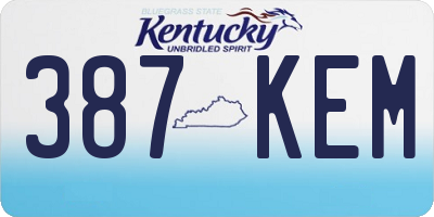 KY license plate 387KEM