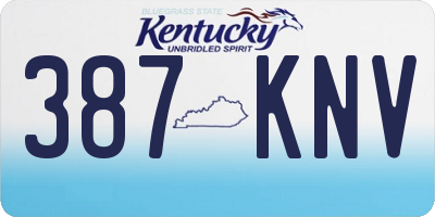 KY license plate 387KNV