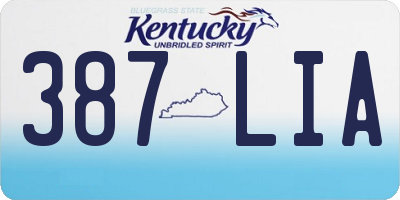 KY license plate 387LIA