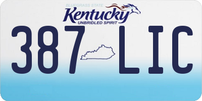 KY license plate 387LIC