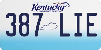 KY license plate 387LIE