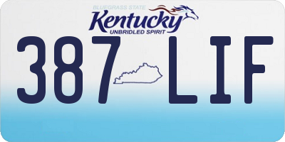 KY license plate 387LIF