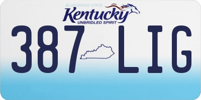 KY license plate 387LIG