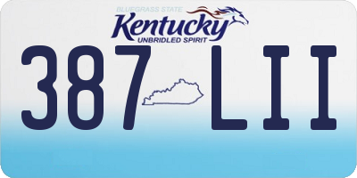 KY license plate 387LII